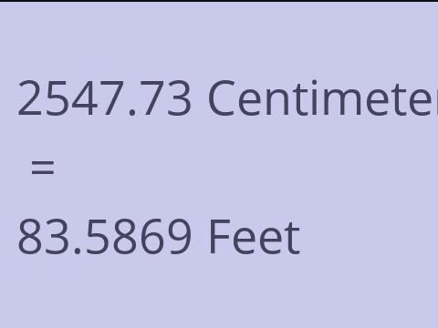 2547.73 CM TO FEET