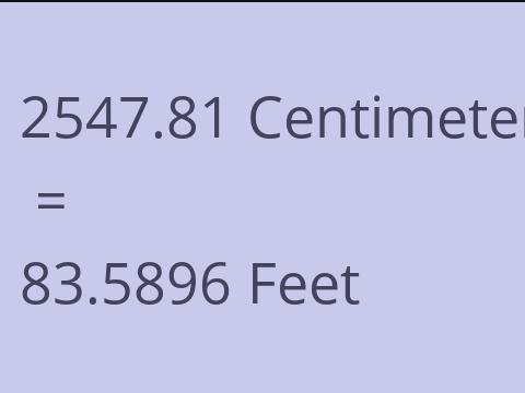 2547.81 CM TO FEET