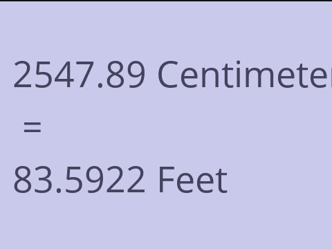 2547.89 CM TO FEET