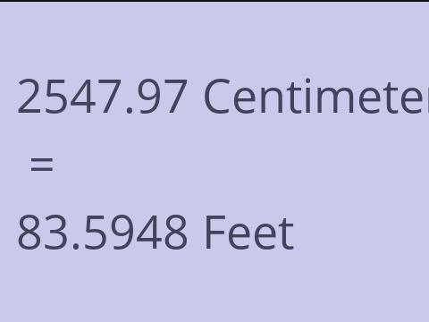 2547.97 CM TO FEET