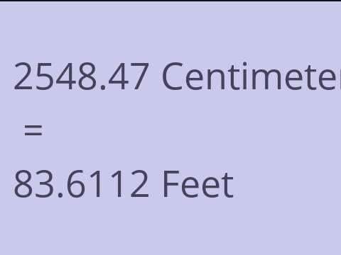 2548.47 CM TO FEET