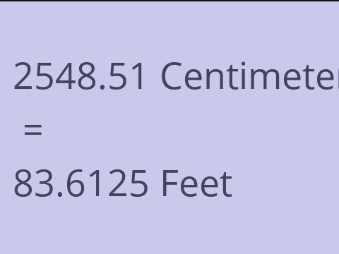2548.51 CM TO FEET
