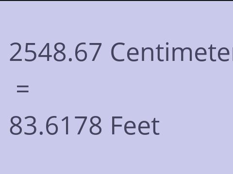 2548.67 CM TO FEET