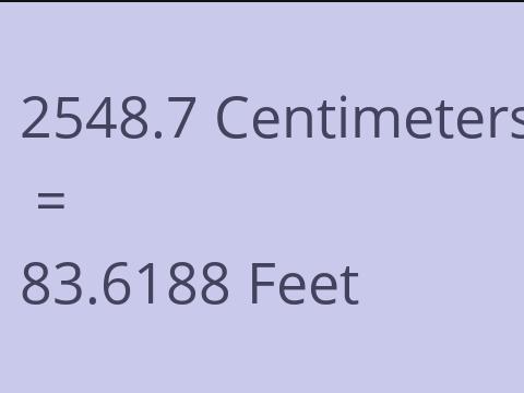 2548.7 CM TO FEET