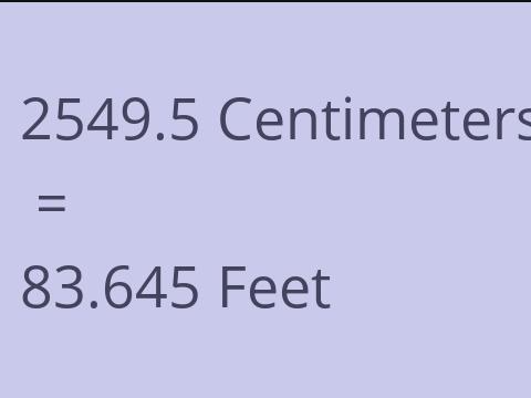 2549.5 CM TO FEET