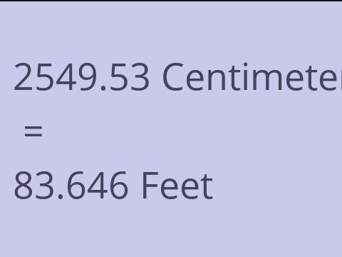 2549.53 CM TO FEET