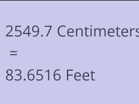2549.7 CM TO FEET