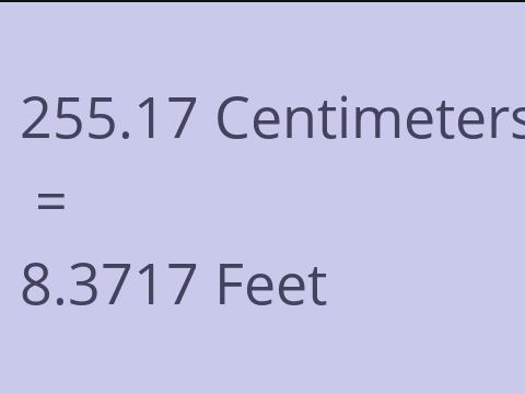 255.17 CM TO FEET