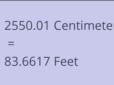 2550.01 CM TO FEET