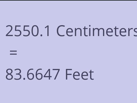 2550.1 CM TO FEET