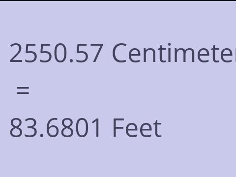 2550.57 CM TO FEET