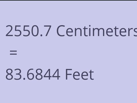 2550.7 CM TO FEET