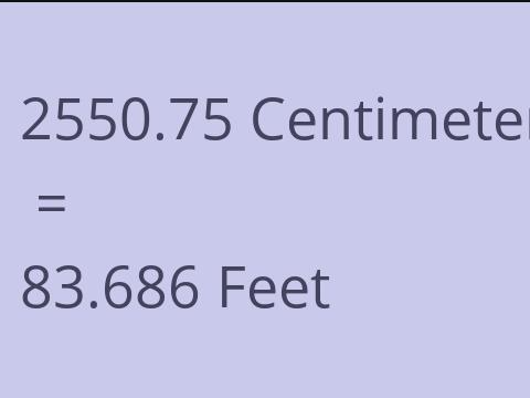 2550.75 CM TO FEET