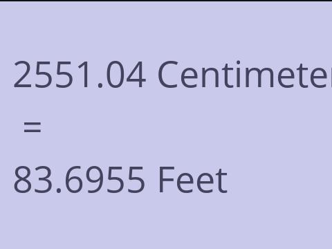 2551.04 CM TO FEET