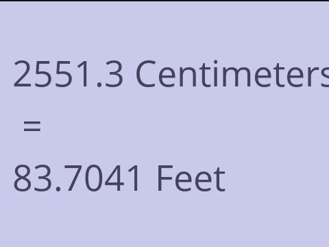 2551.3 CM TO FEET