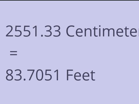 2551.33 CM TO FEET