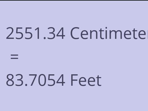 2551.34 CM TO FEET