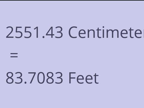 2551.43 CM TO FEET