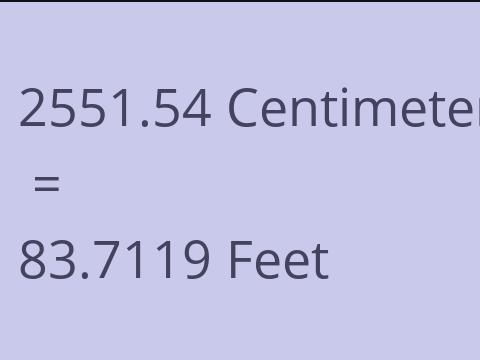 2551.54 CM TO FEET
