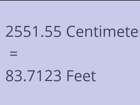 2551.55 CM TO FEET