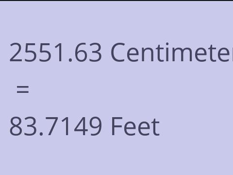 2551.63 CM TO FEET