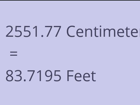 2551.77 CM TO FEET