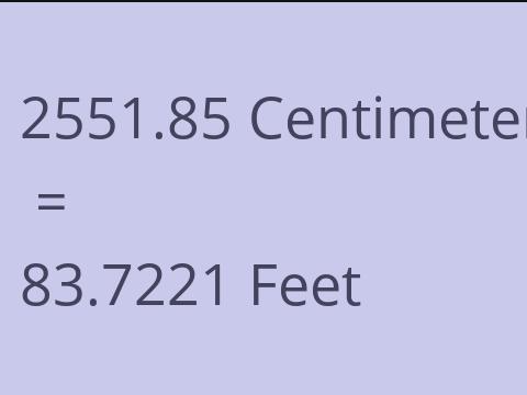 2551.85 CM TO FEET