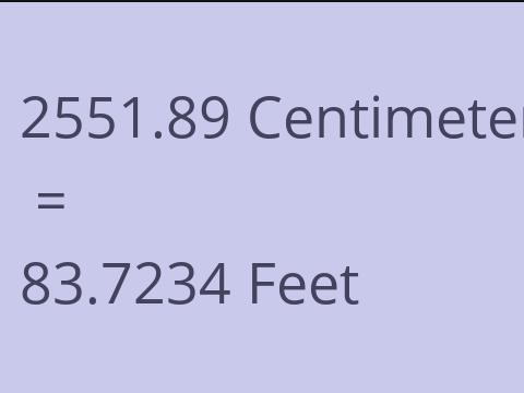 2551.89 CM TO FEET