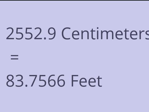 2552.9 CM TO FEET