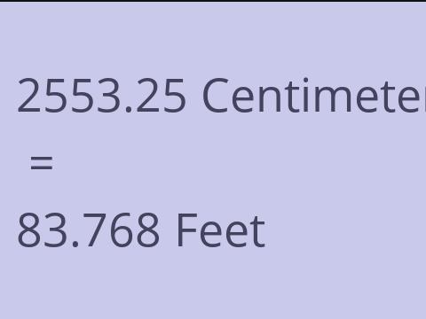 2553.25 CM TO FEET