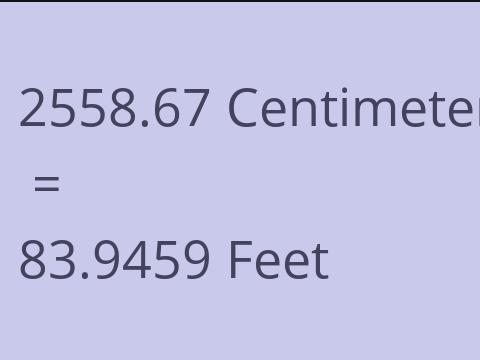 2558.67 CM TO FEET
