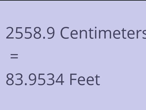 2558.9 CM TO FEET
