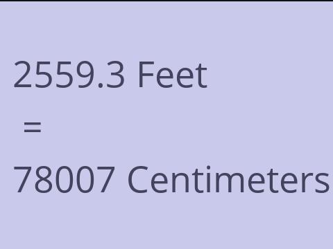 2559.3 FEET TO CM