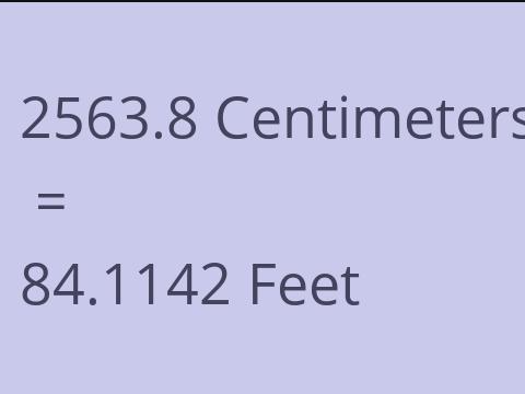 2563.8 CM TO FEET