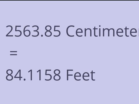 2563.85 CM TO FEET