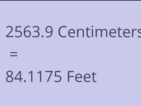2563.9 CM TO FEET