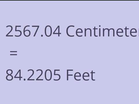 2567.04 CM TO FEET
