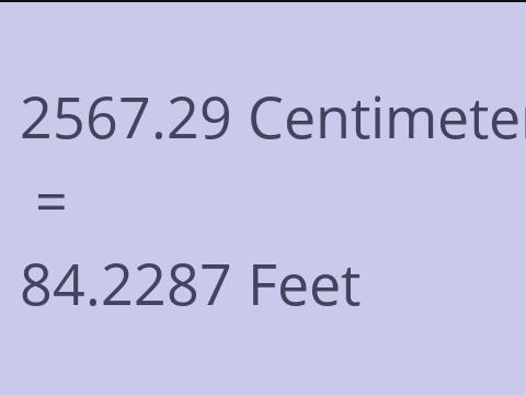 2567.29 CM TO FEET