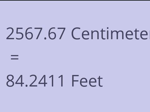 2567.67 CM TO FEET