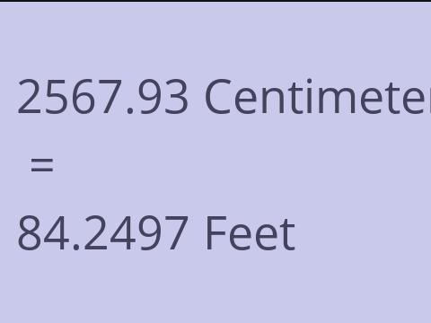 2567.93 CM TO FEET