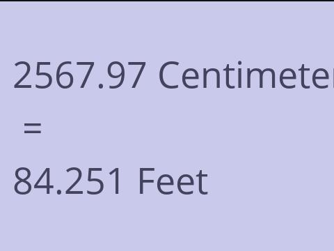 2567.97 CM TO FEET