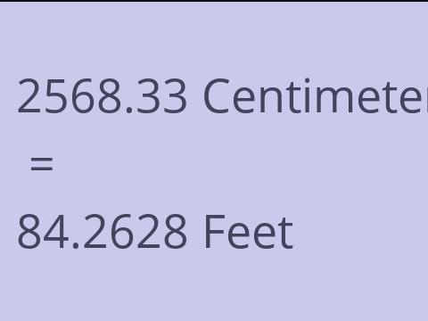 2568.33 CM TO FEET