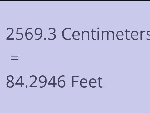 2569.3 CM TO FEET