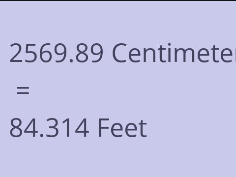 2569.89 CM TO FEET