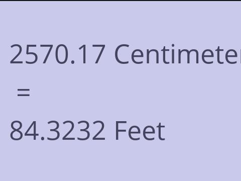 2570.17 CM TO FEET