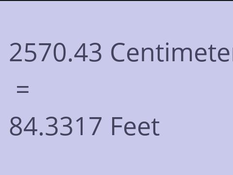 2570.43 CM TO FEET