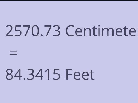 2570.73 CM TO FEET