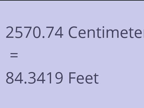 2570.74 CM TO FEET
