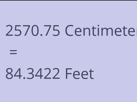 2570.75 CM TO FEET