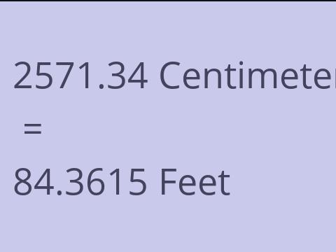 2571.34 CM TO FEET